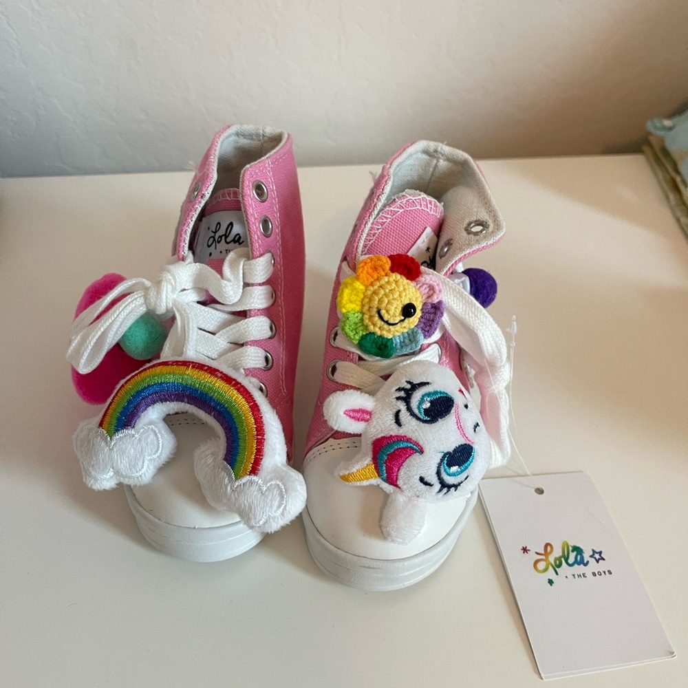 Lola Pink Unicorn Rainbow Sneakers